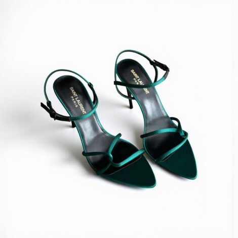 YSL Silk Satin Pointed Heels Sandals