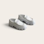 Prada Brushed Leather Monolith Loafers