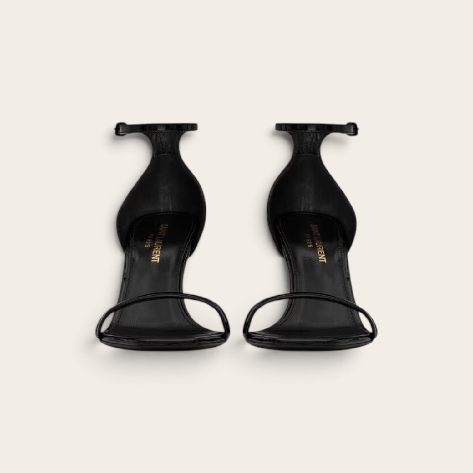 YSL Black Opyum Patent Leather Ankle-Strap Heels - Image 4