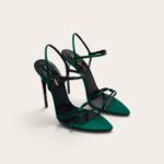 YSL Silk Satin Pointed Heels Sandals