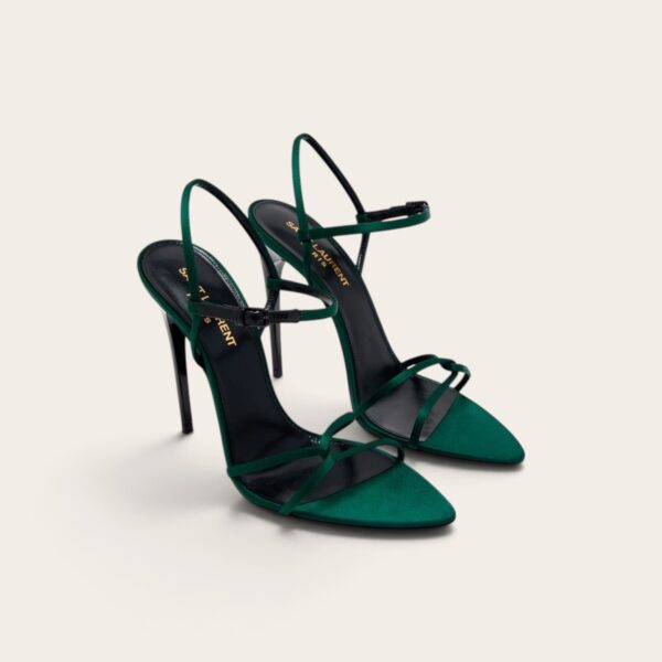 YSL Silk Satin Pointed Heels Sandals
