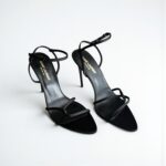 YSL Silk Satin Pointed Heels Sandals
