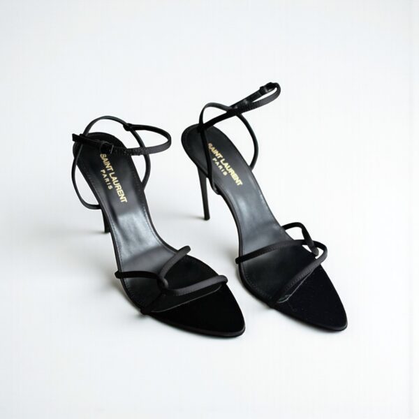 YSL Silk Satin Pointed Heels Sandals