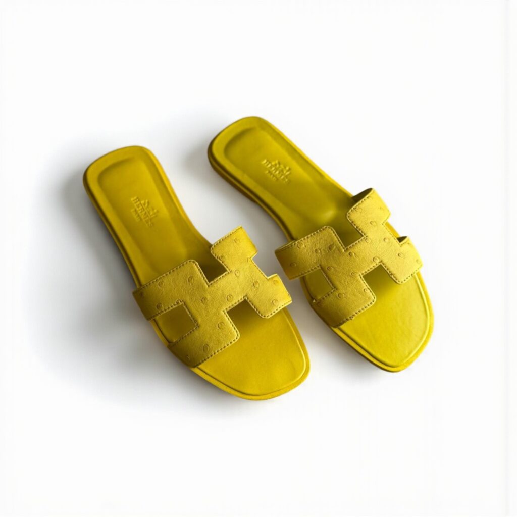 Hermes Ostrich Oran Sandal