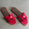 Hermes Oran Sandal Crocodile - Rose Magenta - Image 4