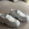 Prada Brushed Leather Monolith Loafers - Image 3