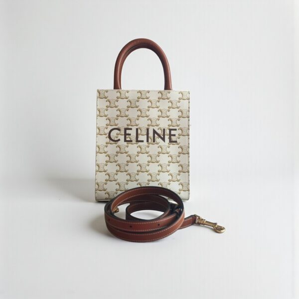 Celine Mini Vertical Cabas in Triomphe Canvas