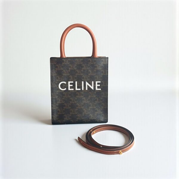 Celine Mini Vertical Cabas in Triomphe Canvas