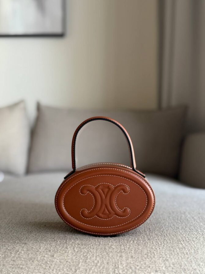 Celine Oval Minaudiere Cuir Triomphe Mini Bag