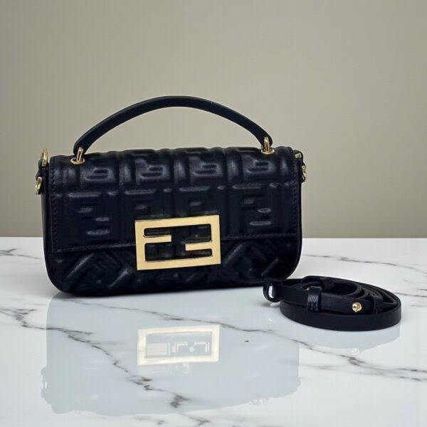 Fendi Baguette Black Nappa Leather Pouch