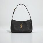 YSL LE 5 Ŕ 7 in Crocodile-embossed Shiny Leather