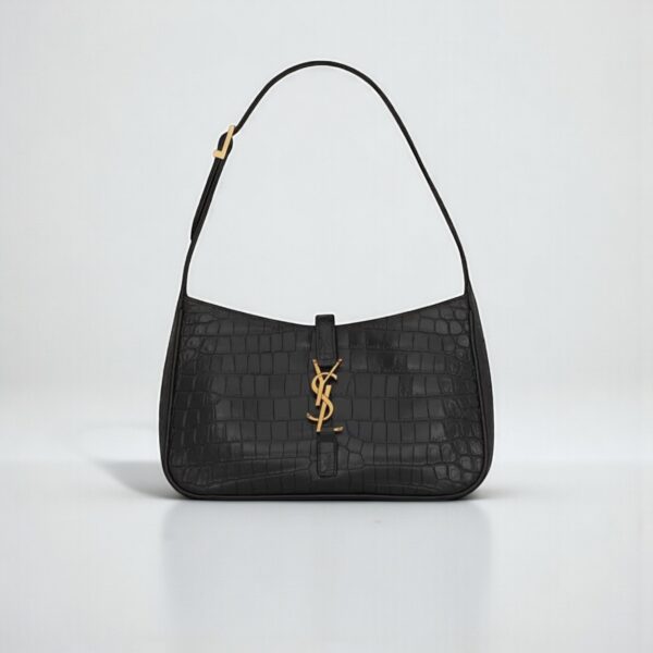 YSL LE 5 À 7 in Crocodile-embossed Shiny Leather