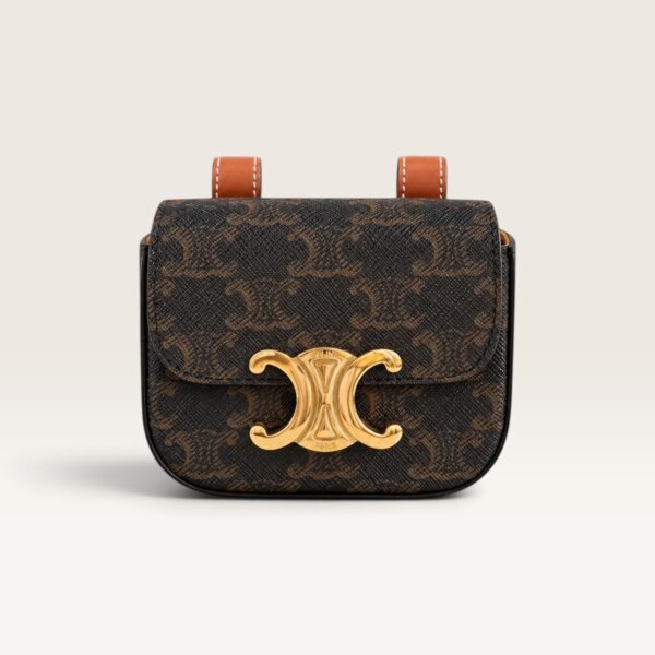 Celine Mini Triomphe Belt Bag Pouch - tan