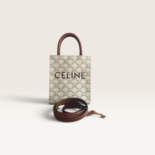 Celine Mini Vertical Cabas in Triomphe Canvas