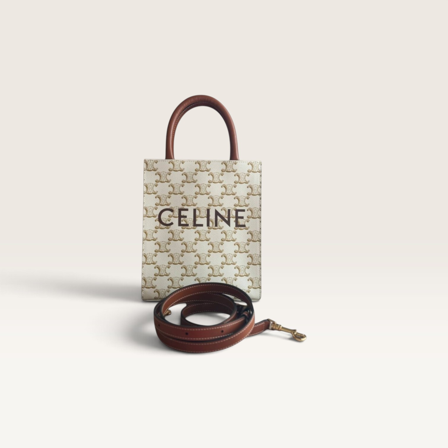 Celine Mini Vertical Cabas in Triomphe Canvas