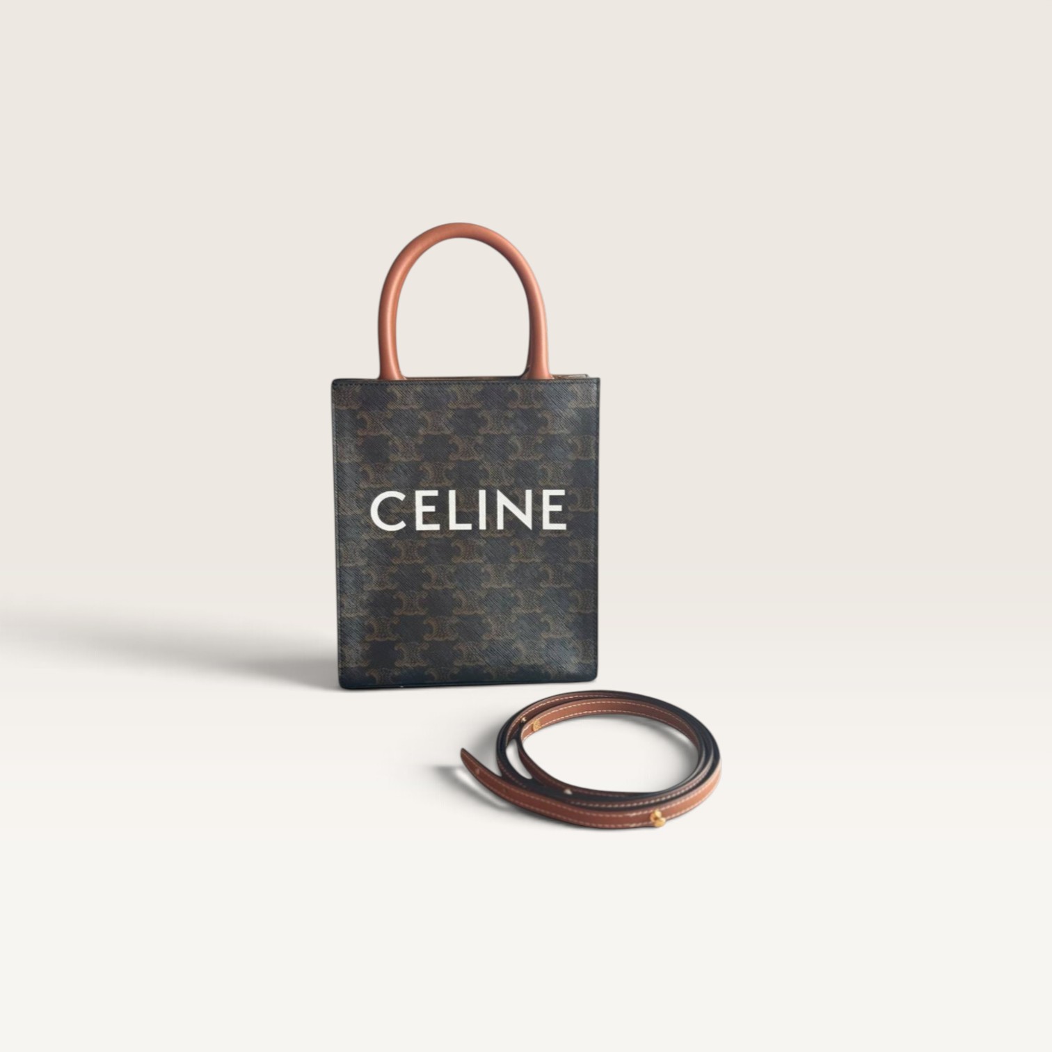 Celine Mini Vertical Cabas in Triomphe Canvas
