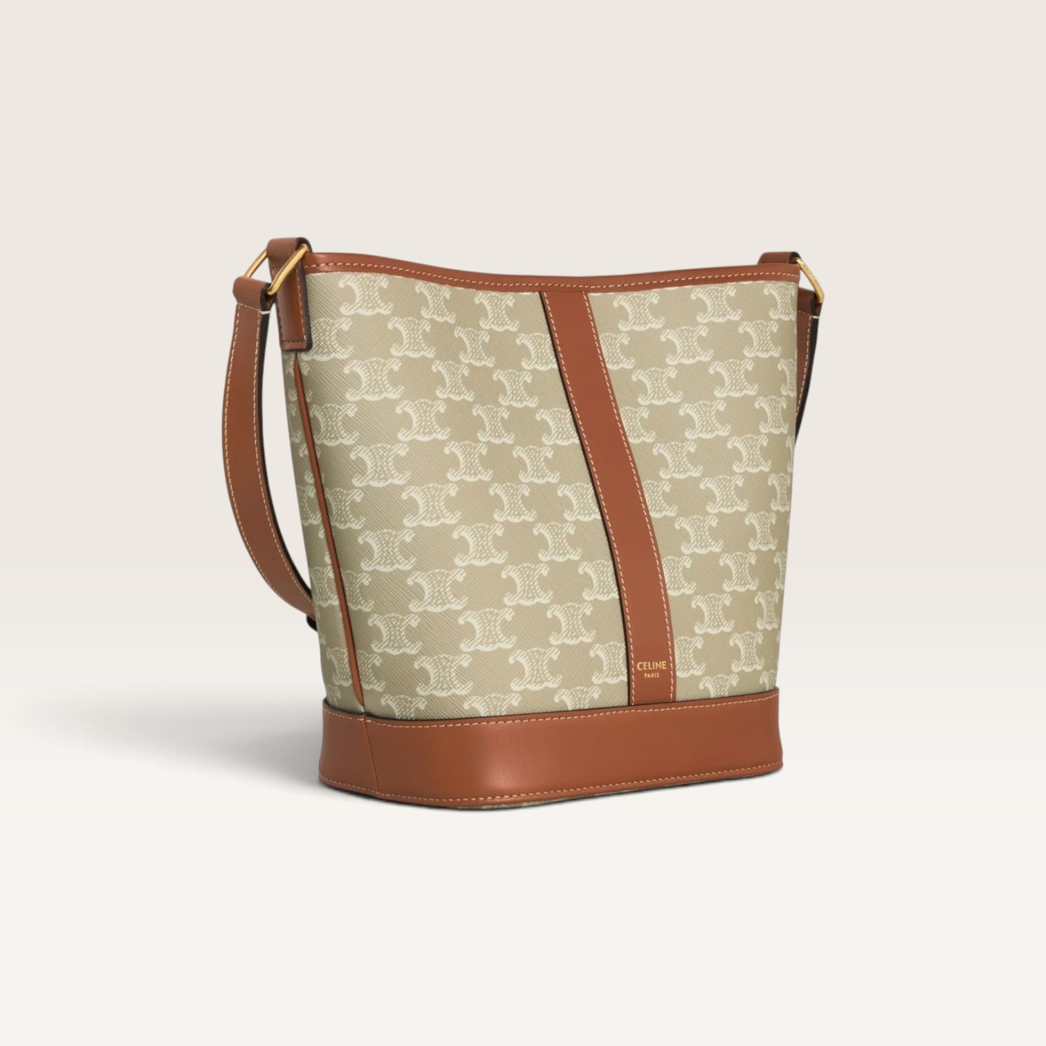 Celine Medium Bucket in Triomphe Canvas and Calfskin - Image 3