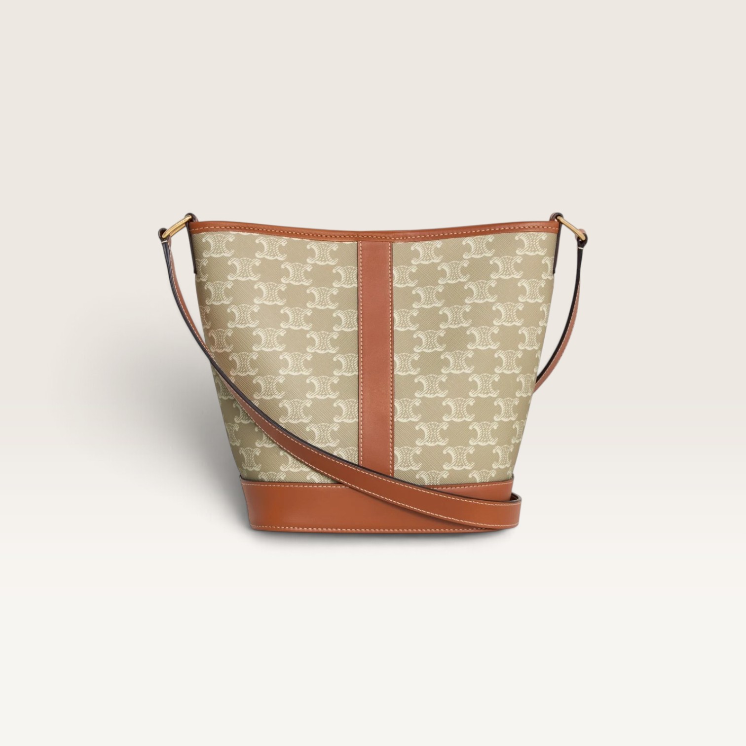 Celine Medium Bucket in Triomphe Canvas and Calfskin - Image 2