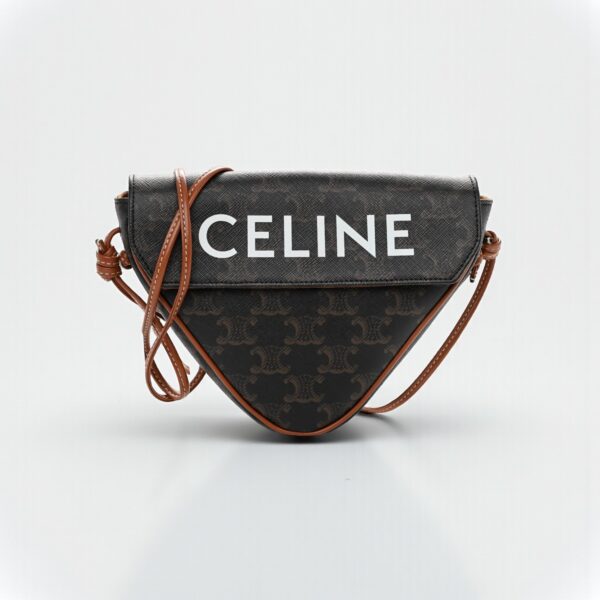 Celine Triangle Bag in Triomphe Canvas