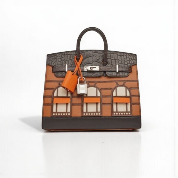 Hermčs 20cm Birkin Sellier Faubourg Brown PHW