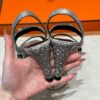 Hermes Lizard Glamour Sandals - Himalaya - Image 8