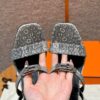 Hermes Lizard Glamour Sandals - Himalaya - Image 9