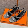 Hermes Lizard Glamour Sandals - Himalaya - Image 2