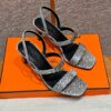 Hermes Lizard Glamour Sandals - Himalaya - Image 3