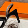 Hermes Lizard Glamour Sandals - Noir/Himalaya - Image 9