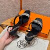 Hermes Lizard Glamour Sandals - Noir/Himalaya - Image 11