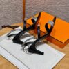 Hermes Lizard Glamour Sandals - Noir/Himalaya - Image 12