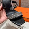 Hermes Lizard Glamour Sandals - Noir/Himalaya - Image 4