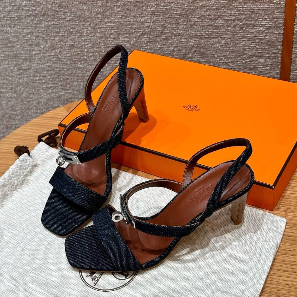 Hermes Glamour Sandals - silver hardware