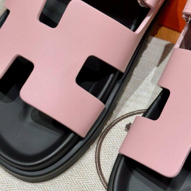 Hermes Chypre Sandals in Rose Swift