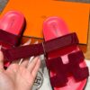 Hermes Chypre Sandals in Rose Red, Chamois Leather - Image 2
