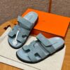 Hermes Chypre Sandals in Baby Blue, Chamois Leather