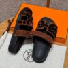 Hermes Chypre Sandals in Brun Fume, Chamois Leather - Image 4