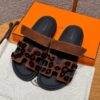 Hermes Chypre Sandals in Brun Fume, Chamois Leather