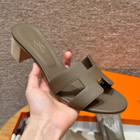 Hermes Oasis Sandals, Epsom Etoup