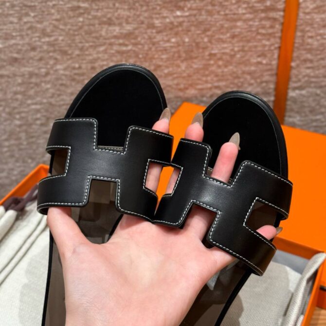 Hermes Oasis Sandals, Swift Black