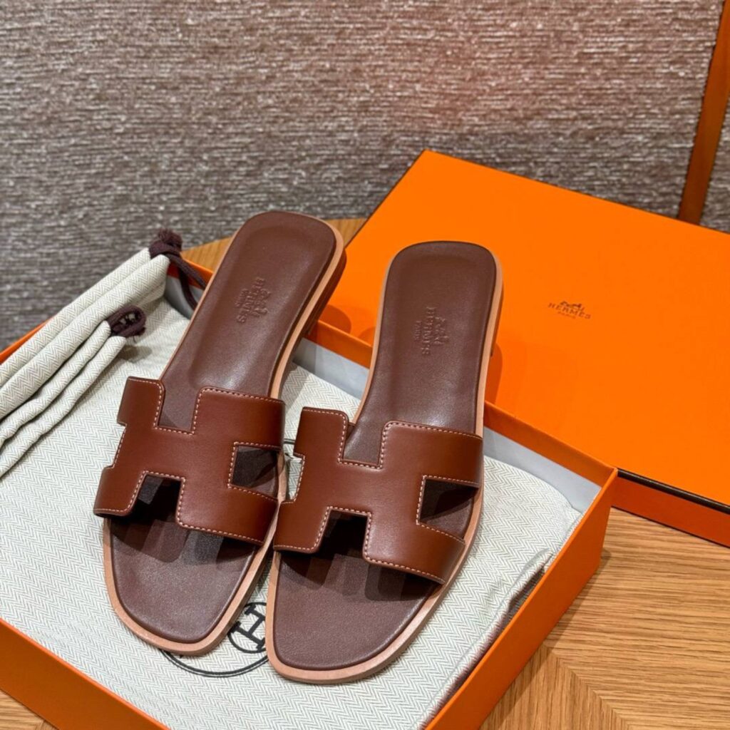Hermes Oran Soft Sandal, Rouge Sellier