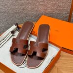Hermes Oran Soft Sandal, Rouge Sellier