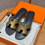 Hermes Oran Soft Sandal, Dore