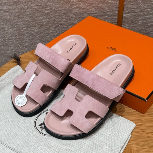 Hermes Chypre Sandals in Terre Cuite, Chamois Leather