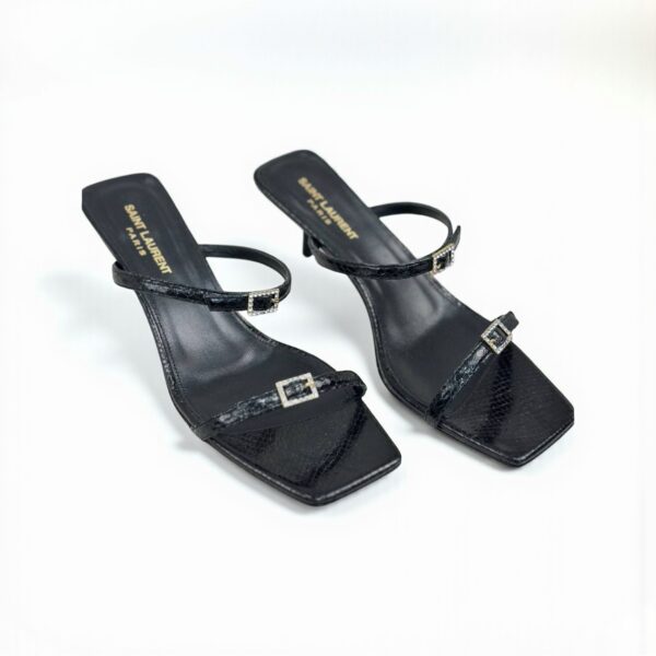 YSL Snake-Embossed Leather Sandal