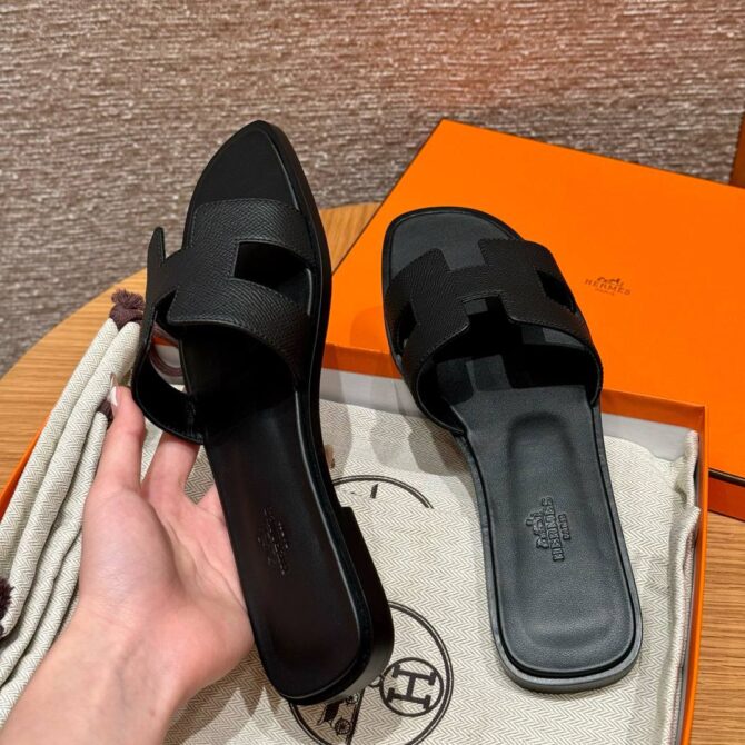 Hermes Oran Epsom Sandal, Black