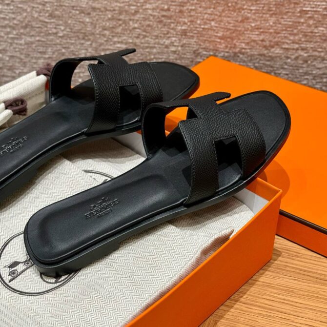 Hermes Oran Epsom Sandal, Black