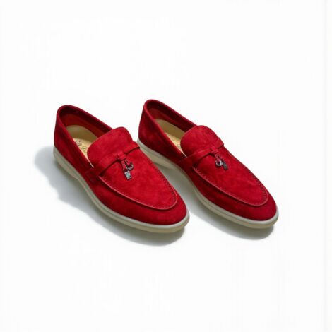 Loro Piana Summer Charms Walk Loafer Suede - Dark Red