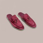 Loro Piana Babouche Charms Walk Loafers In Suede Dried Rose Red