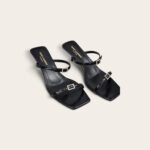 YSL Snake-Embossed Leather Sandal